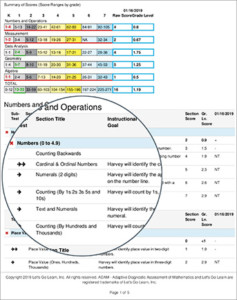 Let's Go Learn Math Assessment Report small