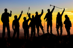 Hikers at the Top of the Mountain