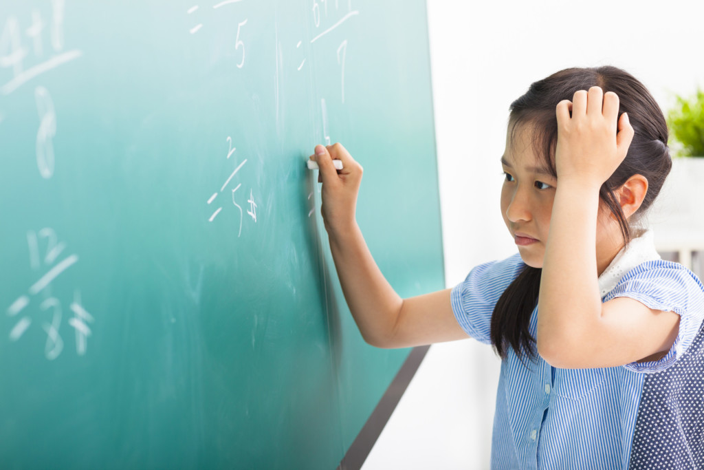Girl Frustrated by Math