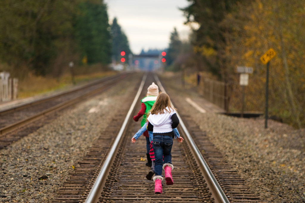 Kids on Train Tracks