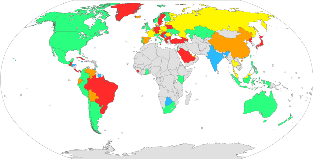 Map of international legality of homeschooling